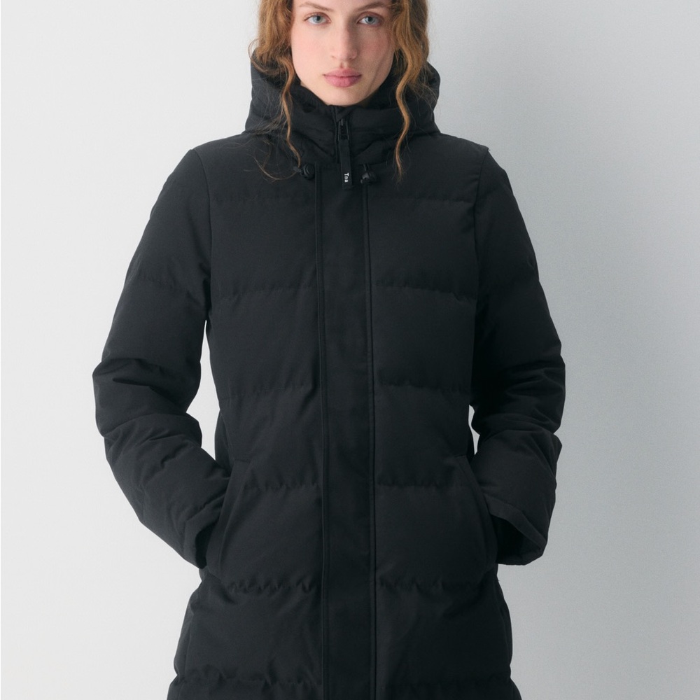 Aritzia TNA The Powder Parker Mid Length Black Jacket Women’s Medium